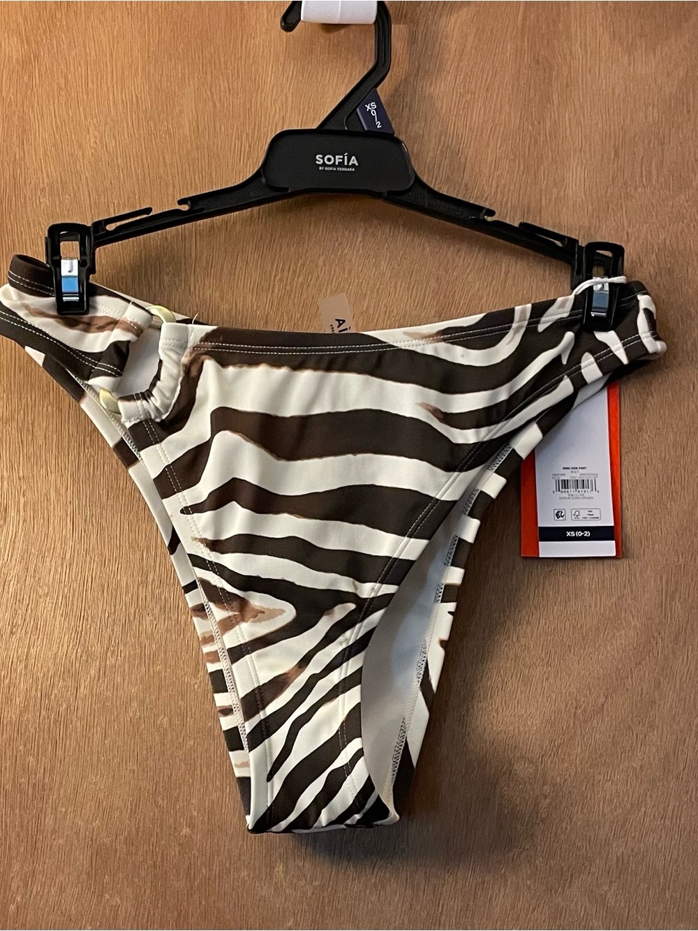 sofia by sofia vergara Zebra-Print Brown & White Bikini Bottom